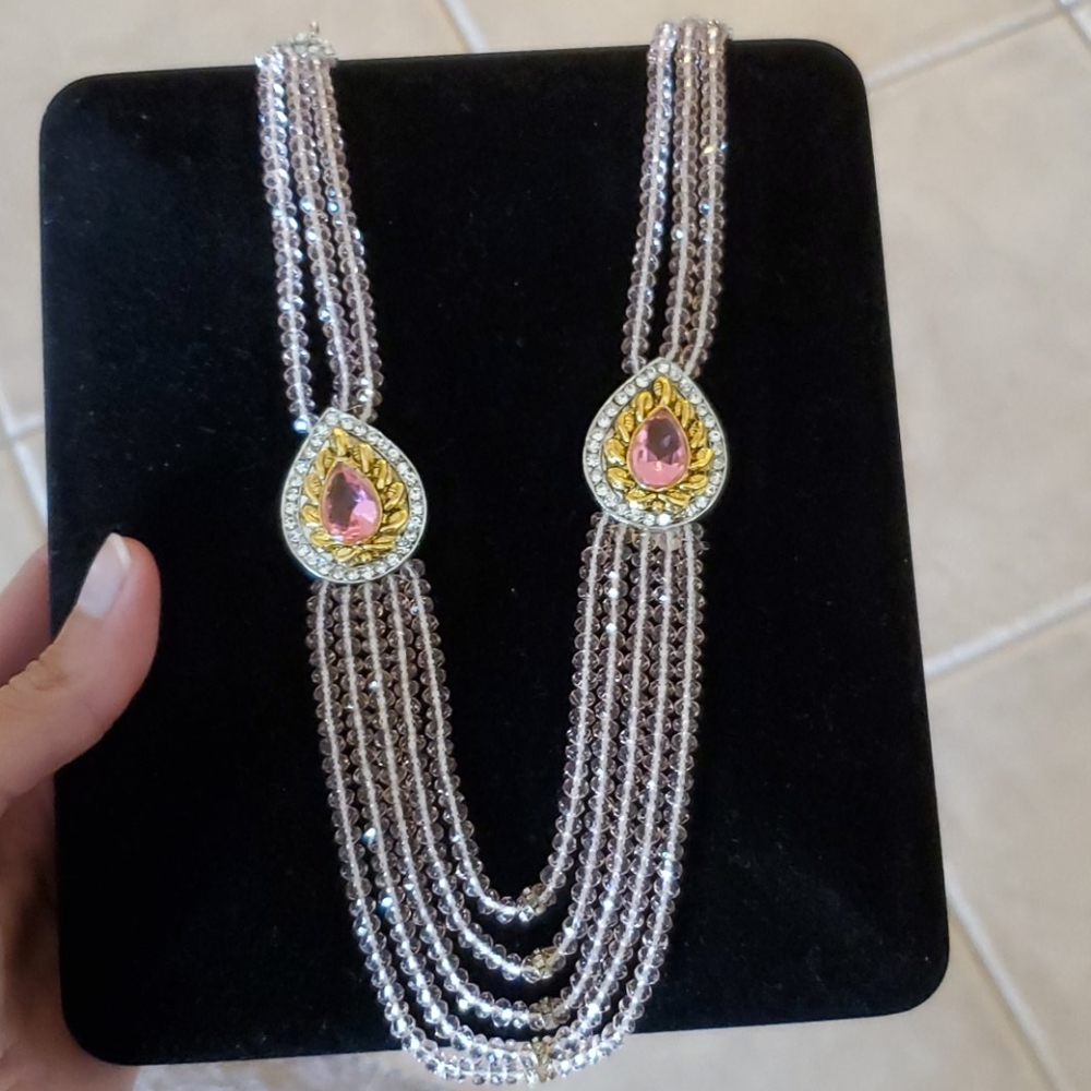 Pink Crystal necklace - Picture 1 of 7